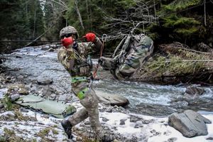 Combat swimmers conducted mountain training exercises in the winter