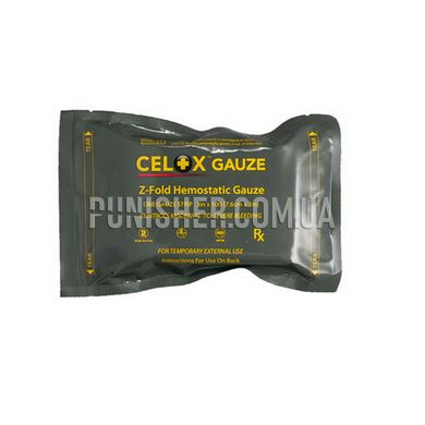 Гемостатичний бинт Celox Z-Fold Rapid Hemostatic Gauze 7.6см х 3м, Білий, Бинт гемостатичний