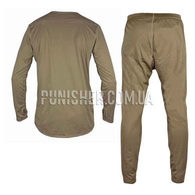 ECWCS GEN III Level 1 Dark Tan Thermal Underwear Set, Dark Tan, Small Long