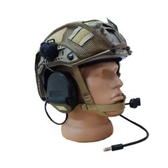 MSA Sordin Supreme Headset with adaptor on helmet rails, Olive, With adapters, Single