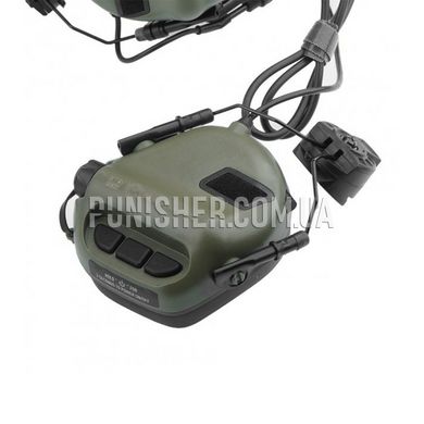 Активна гарнітура Earmor M32H Mod 3 з адаптером на рейки шолому, Foliage Green, З адаптерами, 22, Single