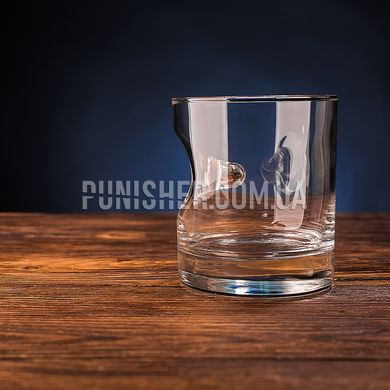 Склянка для віскі Gun and Fun з кулею 9 мм, Прозорий, Посуд зі скла
