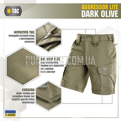 M-Tac Aggressor Dark Olive Shorts, Dark Olive, Small