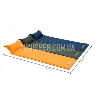 Килимок надувний з подушкою Naturehike NH15Q002-D, 25мм, Блакитний, Килимок
