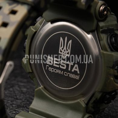 Besta United Watch, Camouflage, Alarm, Date, Day of the week, Month, Second time zone, Backlight, Stopwatch, Tactical watch