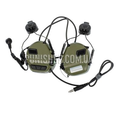 Earmor M32H Mark 3 MilPro Headset with ARC Helmet Rail, Foliage Green, With adapters, 22