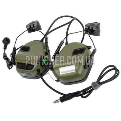 Earmor M32H Mark 3 MilPro Headset with ARC Helmet Rail, Foliage Green, With adapters, 22