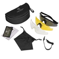 Комплект баллистических очков Revision Sawfly Max-Wrap Eyewear Deluxe Yellow Kit, Черный, Прозрачный, Дымчатый, Желтый, Очки, Small
