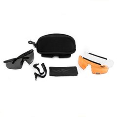 Wiley-X Saber Advanced Ballistic Safety Glasses Kit, Black, Amber, Transparent, Smoky, Goggles