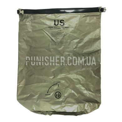 US MOLLE Waterproof Pack Liner 65 liters, Olive, Compression sack