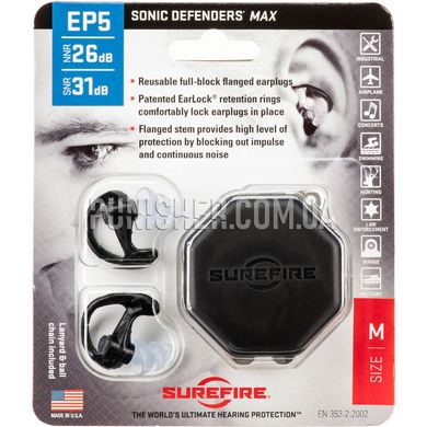 Surefire EP5 Sonic Defenders Max, Black, Medium