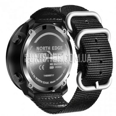 North Edge Apache 5BAR Watch, Black, Barometer, Alarm, Compass, Pedometer, Backlight, Stopwatch, Tactical watch