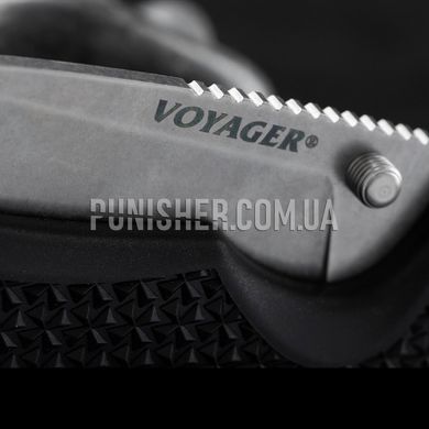 Cold Steel Large Voyager Drop Point Plain Edge Folding Knife, Black, Knife, Folding, Smooth