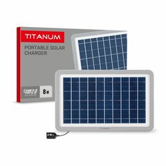Портативное зарядное устройство солнечная панель Titanum TSO-M508U 8W, Серый