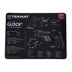 Коврик TekMat Ultra 20 для чистки пистолетов Glock 42-43, Черный, Коврик