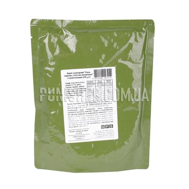 Army dry ration GFS “Barley porridge with beef” 350 g, Ration pack