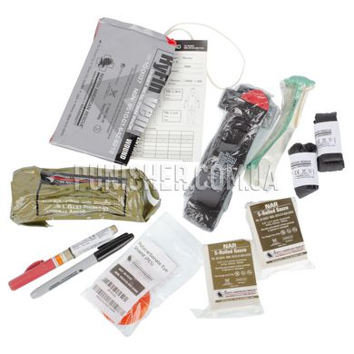 NAR S.T.O.R.M. Operator IFAK, Coyote Brown, Gauze for wound packing, Elastic bandage, Medical rolled gauze, Decompression needles, Nasopharyngeal airway, Occlusive dressing, Turnstile, Eye shield