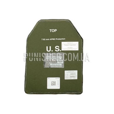 ESAPI (Enhanced Small Arms Protective Insert) 7.62mm APM2 - Large 1Pc, Olive, Armor plates, 6, Large, Ceramic