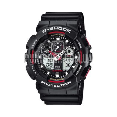 Casio G-Shock GA-100-1A4ER Watch, Black, Alarm, Date, Day of the week, Month, World time, Backlight, Stopwatch, Timer, Chronograph, Sports watches