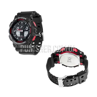 Casio G-Shock GA-100-1A4ER Watch, Black, Alarm, Date, Day of the week, Month, World time, Backlight, Stopwatch, Timer, Chronograph, Sports watches