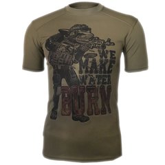 Kramatan A-Shark We Make Water Burn T-shirt, Olive, Medium