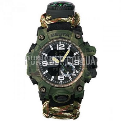 Годинник Besta Military з компасом, Camouflage, Компас, Підсвічування, Термометр, Тактичний годинник