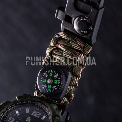Besta Military Watch with compass, Camouflage, Compass, Backlight, Thermometer, Tactical watch