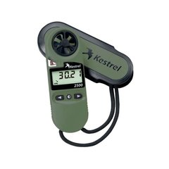 Kestrel 2500 NV Portable Weather Station, Olive, 2000 Series, Atmospheric vise, Height above sea level, Wind Chill, Saving measurements, Outside temperature, Wind speed, Time and date, Night Vision