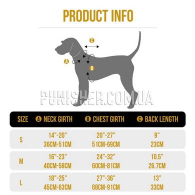 Шлея-жилет OneTigris Gladiator Support Dog Harness для собак, Черный, Medium