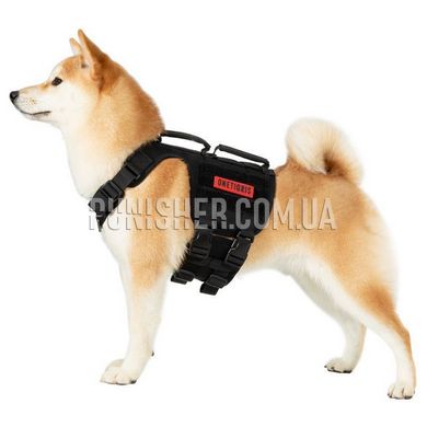 Шлея-жилет OneTigris Gladiator Support Dog Harness для собак, Чорний, Medium