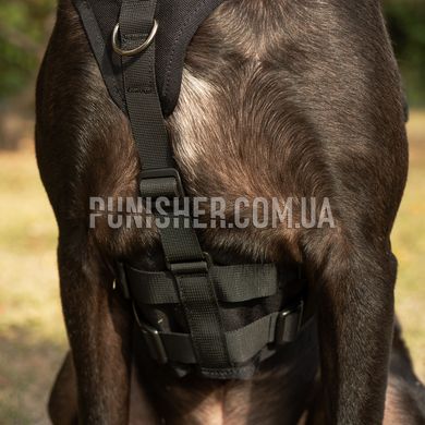 OneTigris Gladiator Support Dog Harness, Black, Medium