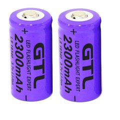 Li-ion 16340 GTL 3.7V Battery (2300 mAh), Purple, 16340