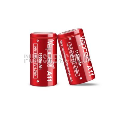Vapcell 18350 A11 1100 mAh Li-Ion 3.7V, 10А Battery without protection, Red, 18350