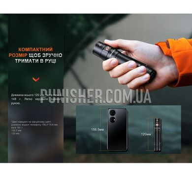 Фонарь ручной Fenix E35R, Черный, Ручный, Аккумулятор, USB, Белый, 3100
