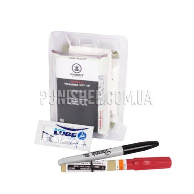 Phokus Shield Trauma Kit-1P, Clear, Hemostatic Gauze, Elastic bandage, Decompression needles, Occlusive dressing