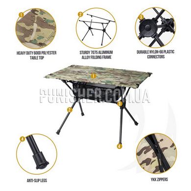OneTigris Worktop Portable Camping Table, Multicam, Table