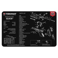 Коврик TekMat для чистки с чертежем Glock, Черный, Коврик