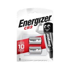 Батарейка Energizer CR2 Lithium 2 шт, Серебристый, CR2