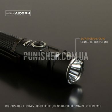 Videx A105RH Portable LED Flashlight 1200Lm, Black, Flashlight, Accumulator, White, 1200
