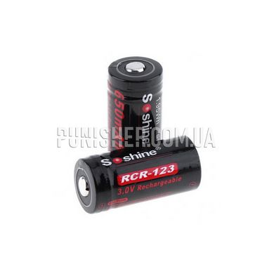 Soshine Li-Ion RCR 123 3.0V 650mAh Battery 2 pcs, Black, 2000000039282, RCR-123A