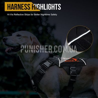 Шлея-жилет OneTigris Dog Gear X Commander Harness для собак, Чорний, Medium