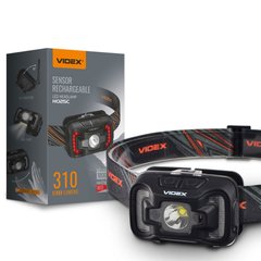 Налобный светодиодный фонарик Videx H025C 310 Lm, Черный, Налобный, Аккумулятор, Белый, Красный, 310