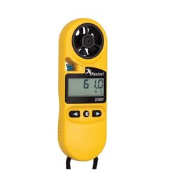 Kestrel 3500 Pocket Weather Meter, Yellow, 3000 Series, Atmospheric vise, Height above sea level, Relative humidity, Wind Chill, Saving measurements, Outside temperature, Heat index, Dewpoint, Wind speed, Time and date