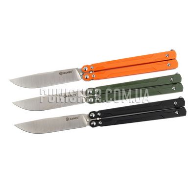 Нож-бабочка (балисонг) Ganzo G766, Черный, Нож, Складной, Гладкая