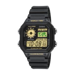 Casio Sport AE-1200WH-1BVEF Watch, Black, Alarm, Date, Day of the week, Month, World time, Stopwatch, Timer, Sports watches