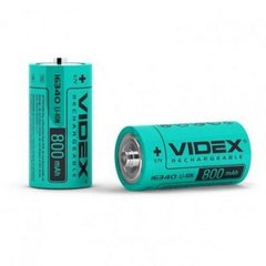 Акумулятор Videx 16340 Li-ion 800mAh, Зелений, 16340