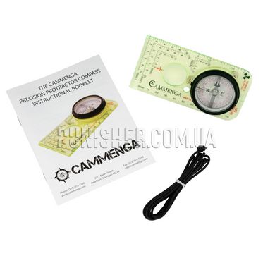 Cammenga Tritium Protractor Compass D3-T, Green, Plastic, Tritium