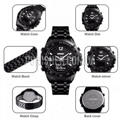 Skmei Kompass PRO Watch, Black, Alarm, Date, Day of the week, Month, Compass, Pedometer, Backlight, Stopwatch, Timer, Thermometer, Chronograph, Tactical watch