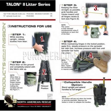 North American Rescue Talon II Model 90C Collapsible Handle Litter, Black, Litter