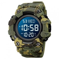 Skmei Kamo Green Watch, Camouflage, Alarm, Date, Day of the week, Month, Second time zone, Backlight, Stopwatch, Timer, Tactical watch